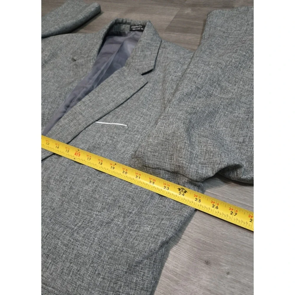Coofandy Men's 1-Button Sports Coat Blazer Jacket Gray Size 3XL Pockets - Picture 9 of 14